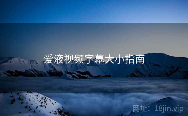 爱液视频字幕大小指南  第1张