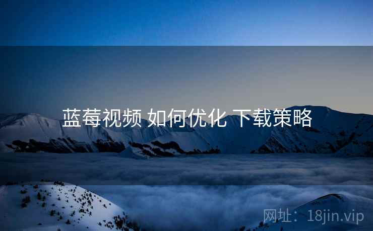 蓝莓视频 如何优化 下载策略  第1张